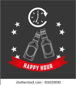 happy hour design, vector illustration eps10 graphic 