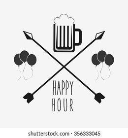 happy hour design, vector illustration eps10 graphic 
