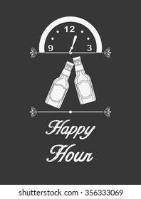 happy hour design, vector illustration eps10 graphic 
