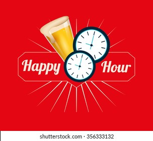 happy hour design, vector illustration eps10 graphic 