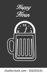 happy hour design, vector illustration eps10 graphic 