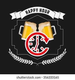happy hour design, vector illustration eps10 graphic 