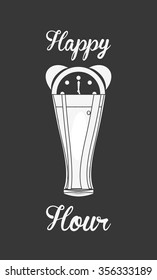 happy hour design, vector illustration eps10 graphic 