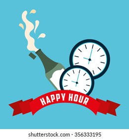 happy hour design, vector illustration eps10 graphic 