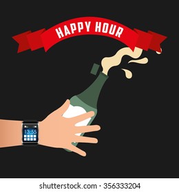 happy hour design, vector illustration eps10 graphic 