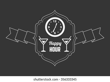 happy hour design, vector illustration eps10 graphic 