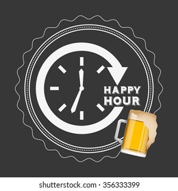 happy hour design, vector illustration eps10 graphic 