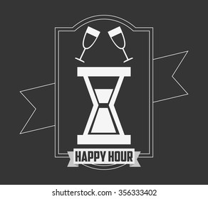 happy hour design, vector illustration eps10 graphic 
