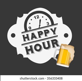 happy hour design, vector illustration eps10 graphic 