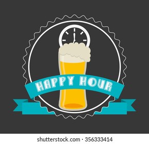 happy hour design, vector illustration eps10 graphic 