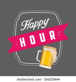 happy hour design, vector illustration eps10 graphic 