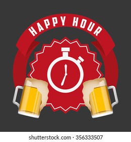 happy hour design, vector illustration eps10 graphic 