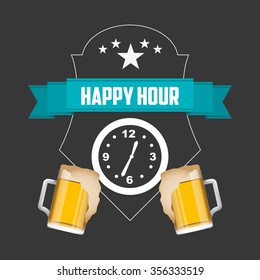 happy hour design, vector illustration eps10 graphic 