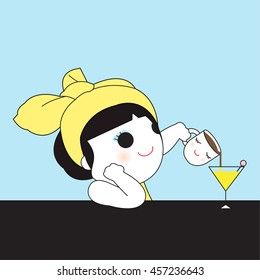 Happy Hour Drink After Work Character illustration