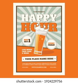 Happy Hour Flyer Design Poster                               