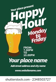 Happy hour flyer poster social media post design