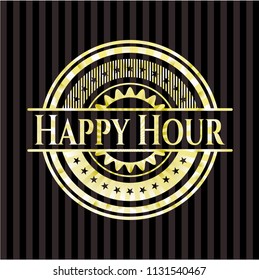 Happy Hour gold badge or emblem