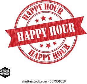 Happy Hour Grunge Rubber Stamp Vector Stock Vector (Royalty Free ...