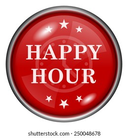 Happy hour icon. Internet button on white background. 