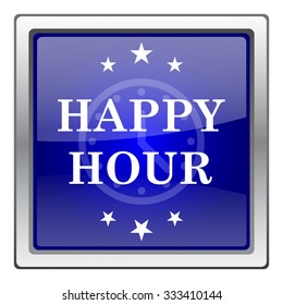 Happy hour icon. Internet button on white background. EPS10 vector.