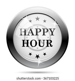 Happy hour icon. Internet button on white background. EPS10 vector.
