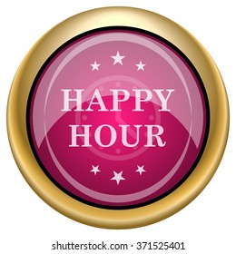 Happy hour icon. Internet button on white background. EPS10 vector.