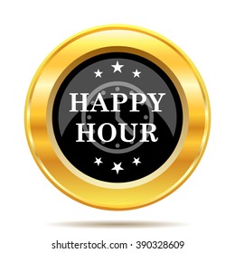 Happy hour icon. Internet button on white background. EPS10 vector.
