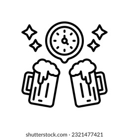 Happy Hour icon in vector. Illustration