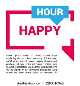 Happy Hour label sign 