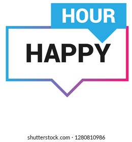 Happy Hour label sign 
