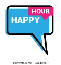 Happy Hour label sign 