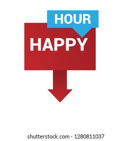 Happy Hour label sign 