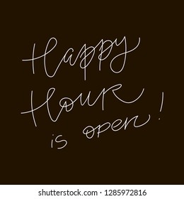 Happy Hour lettering frase vector