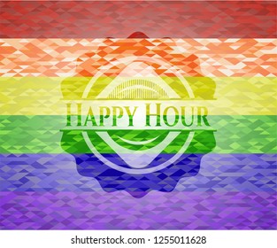 Happy Hour lgbt colors emblem 