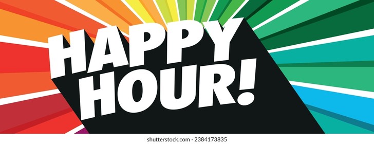 Happy hour on colorful background