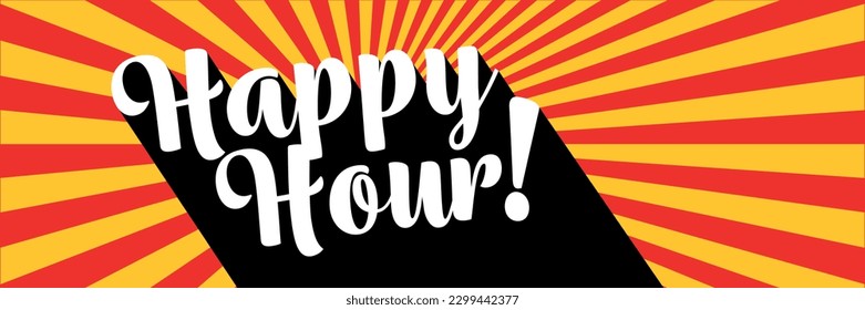 Happy hour on rays background