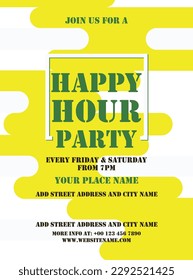 happy hour party  flyer  poster social media post design