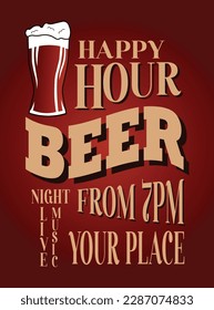 happy hour party  night poster flyer social media post design