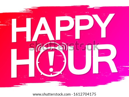 Happy Hour, poster design template, sale banner, vector illustration