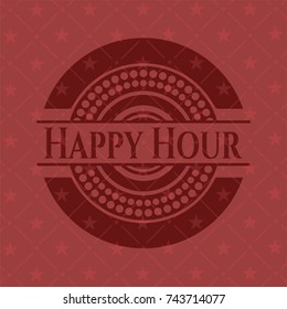 Happy Hour realistic red emblem