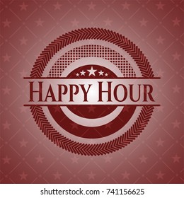 Happy Hour red emblem. Vintage.