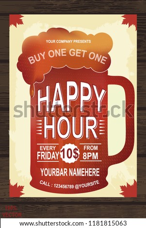 happy hour retail shopping template free stock vector royalty free happy hour template