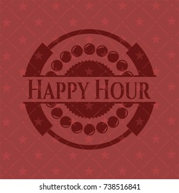 Happy Hour retro style red emblem