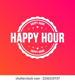 Happy Hour Shopping Vector Label 