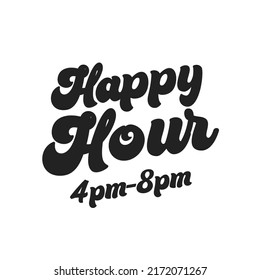 Happy Hour, Happy Hour Sign, Happy Hour Poster, Beer Menu, Restaurant Menu, Menu Logo, Alcohol, Discount Menu, Vector Illustration Background	