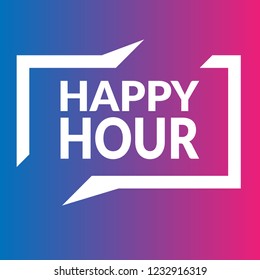 Happy hour sign,label. Happy hour speech bubble. Happy hour tag sign,banner