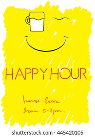 Happy hour. a stylized image of a beer mug