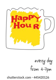 Happy hour. a stylized image of a beer mug