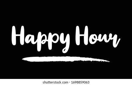 Happy Hour typography art Lettering for posters, cards design, T-Shirts.