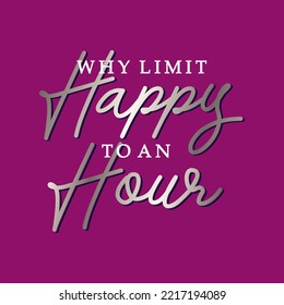 Happy hour typography t shirt design ready to print isolated on pink background